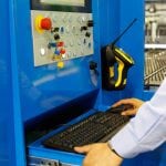 Workplace of the operator of the laser cutting machine